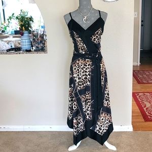 NEW YORK & CO HANDKERCHIEF LEOPARD PRINT DRESS